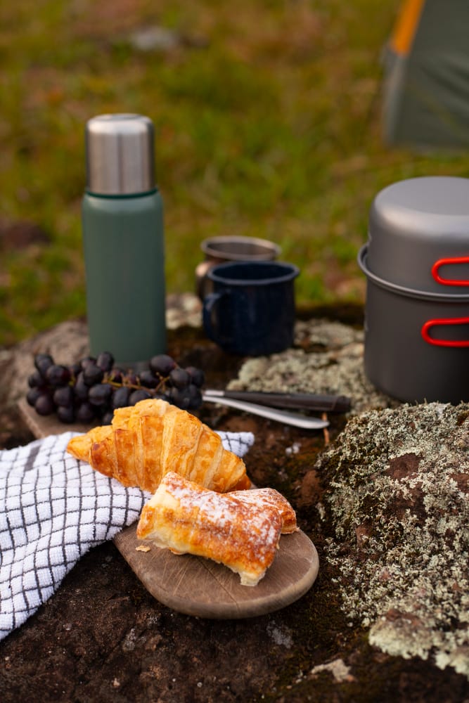 un brunch en camping