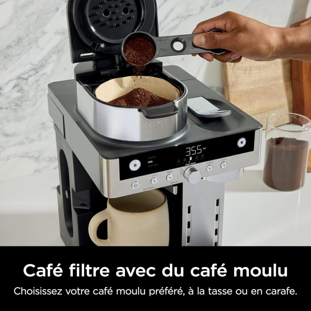 Ninja Prestige Machine à café filtre et capsules 2-en-1 